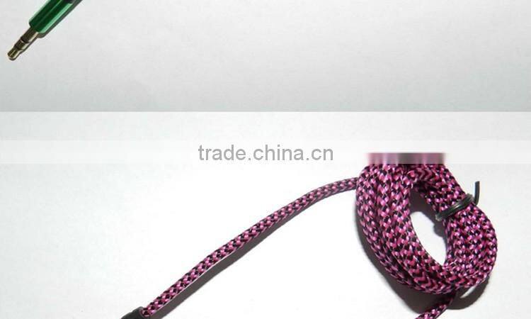 2016 best selling products Braided 3.5mm to 3.5mm aux cable optical audio cable for car stereo mobile phone free samples