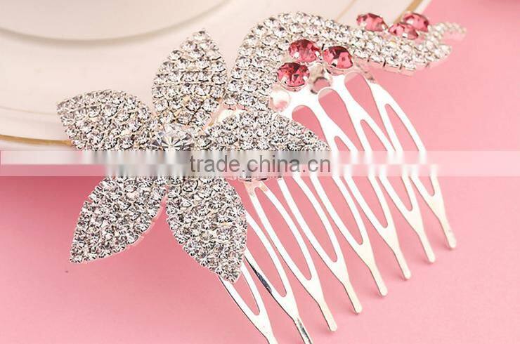 Fancy bridal head piece rhinestone hair comb high-end hair accessories