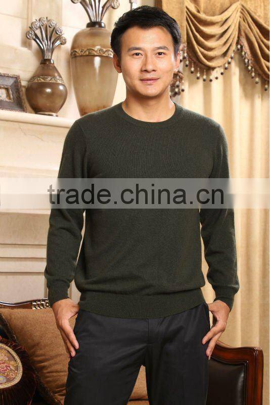 men's basic design 100% cashmere sweater