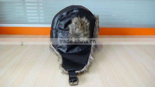 fake fur custom leather trapper hat winter