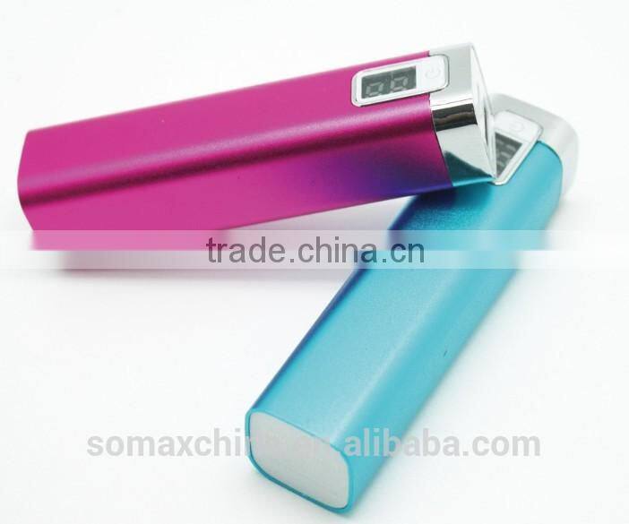 2600 lipstick digital display power bank