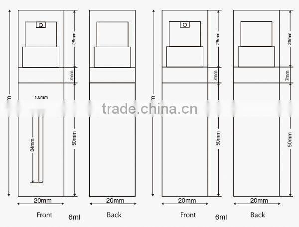 Empty cosmetic plastic 6ml airless bottle
