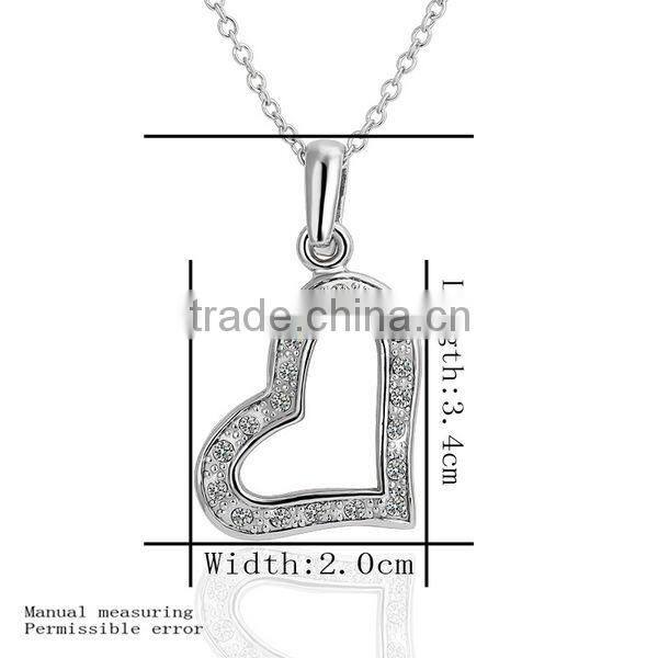 Magnetic 18k white gold necklace with heart pendant