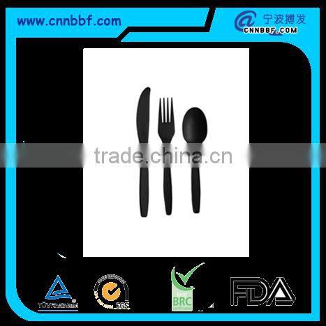 Composable biodegradable black knife fork spoon cutlery set