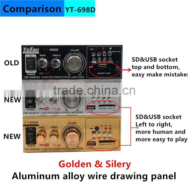 Minsound USB-700M professional power amplifier with U disk YT-698D with usb/sd three colour