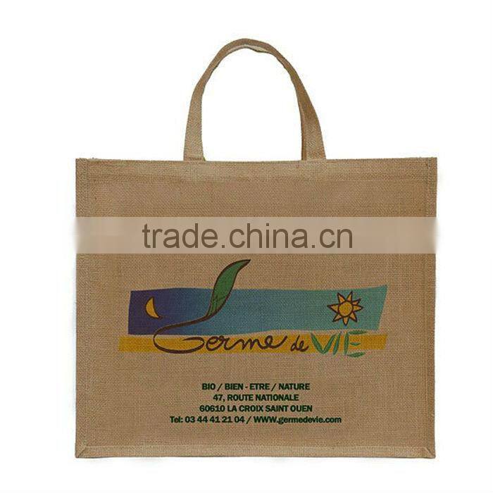 Fashion eco-friendly high jute hessian bag