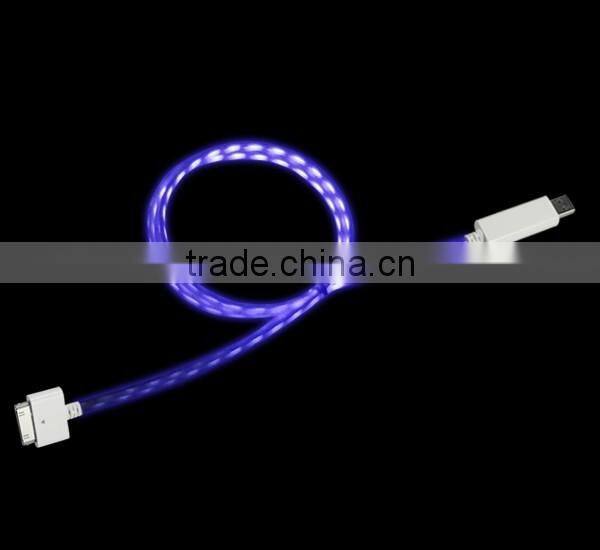 micro usb cable charger data cable for mobile phone usb cable with led light
