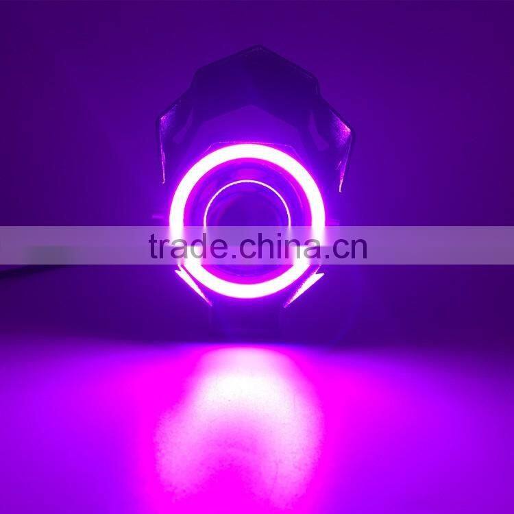 WEIKEN 15W black moto motorcycle bullet led headlight/ Motorcycle spar accessories