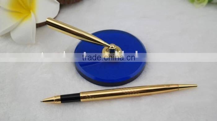 gold desk pen , gold stand pen , gold table pen