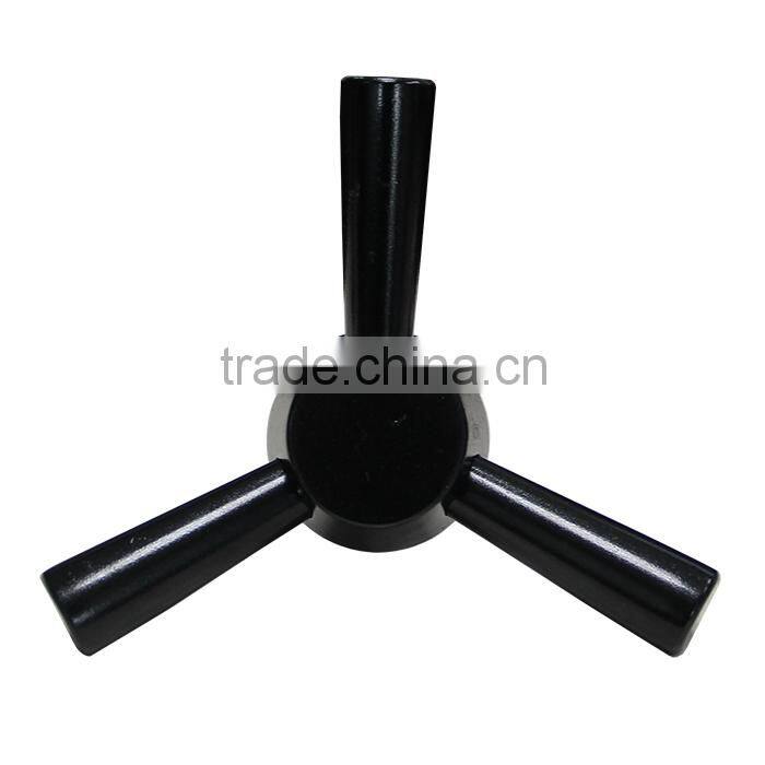 Excellent Jianning Security China Manufacturer 3 Spoke Satin Chrome matte black Safe Handle JN 717-3 for safe box/gunsafe/ vault