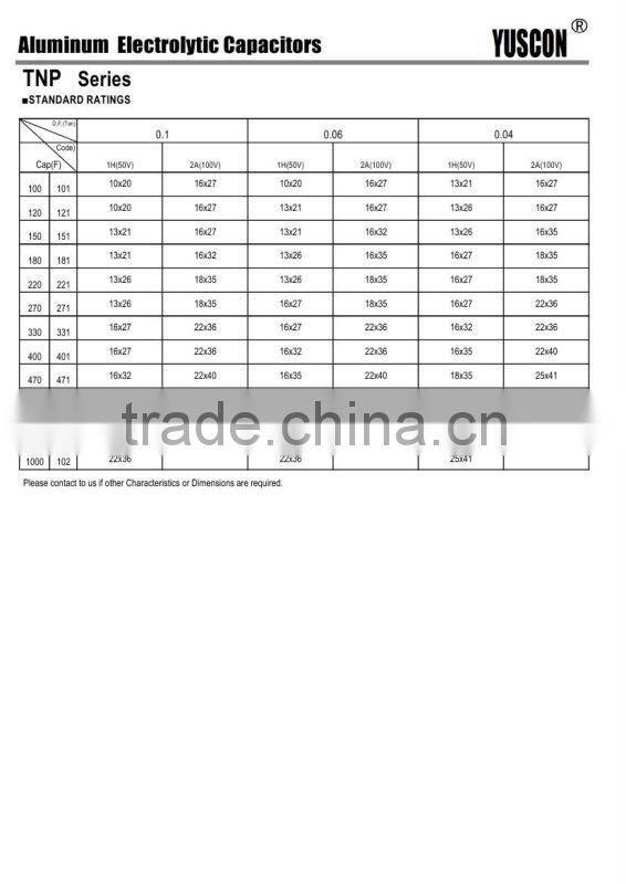 Non polar 470uf 200v aluminum electrolytic capacitor