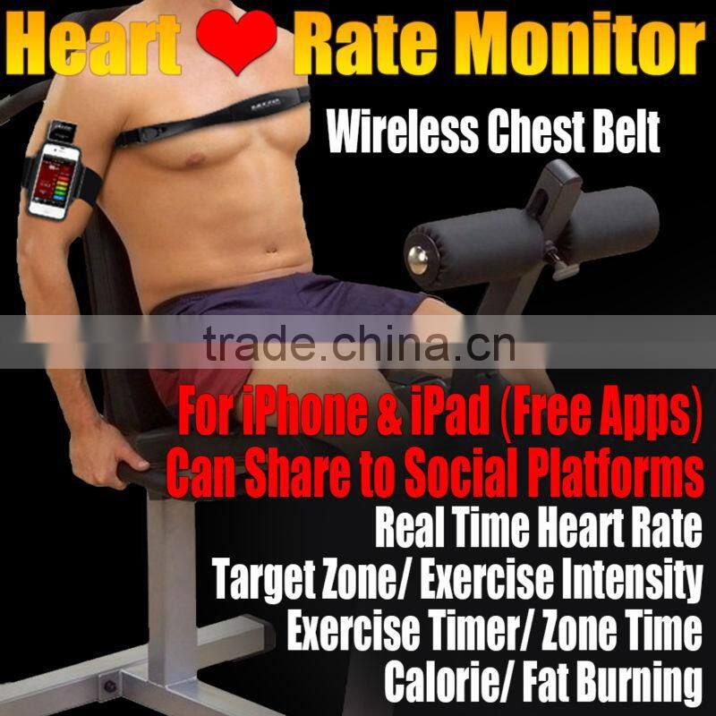iPhone 4S 5 iPad Chest Strap Sport Calorie Free Apps Wireless Heart Rate Monitor