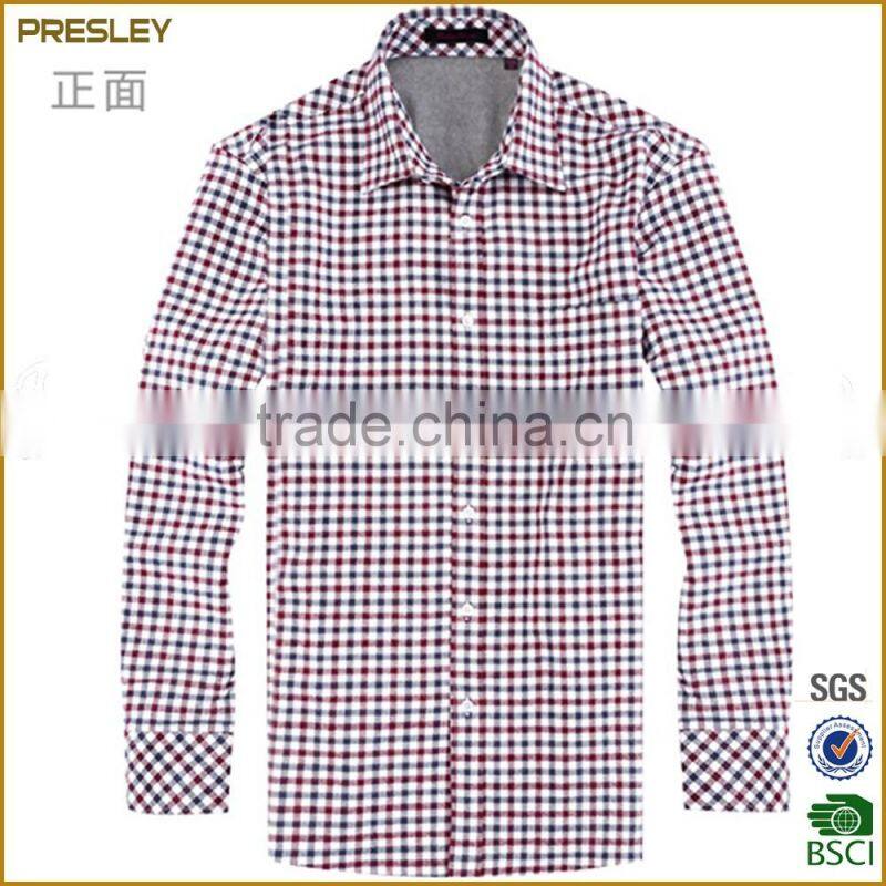 Wholesale fashion long sleeve designer check plaid button down shirts for men