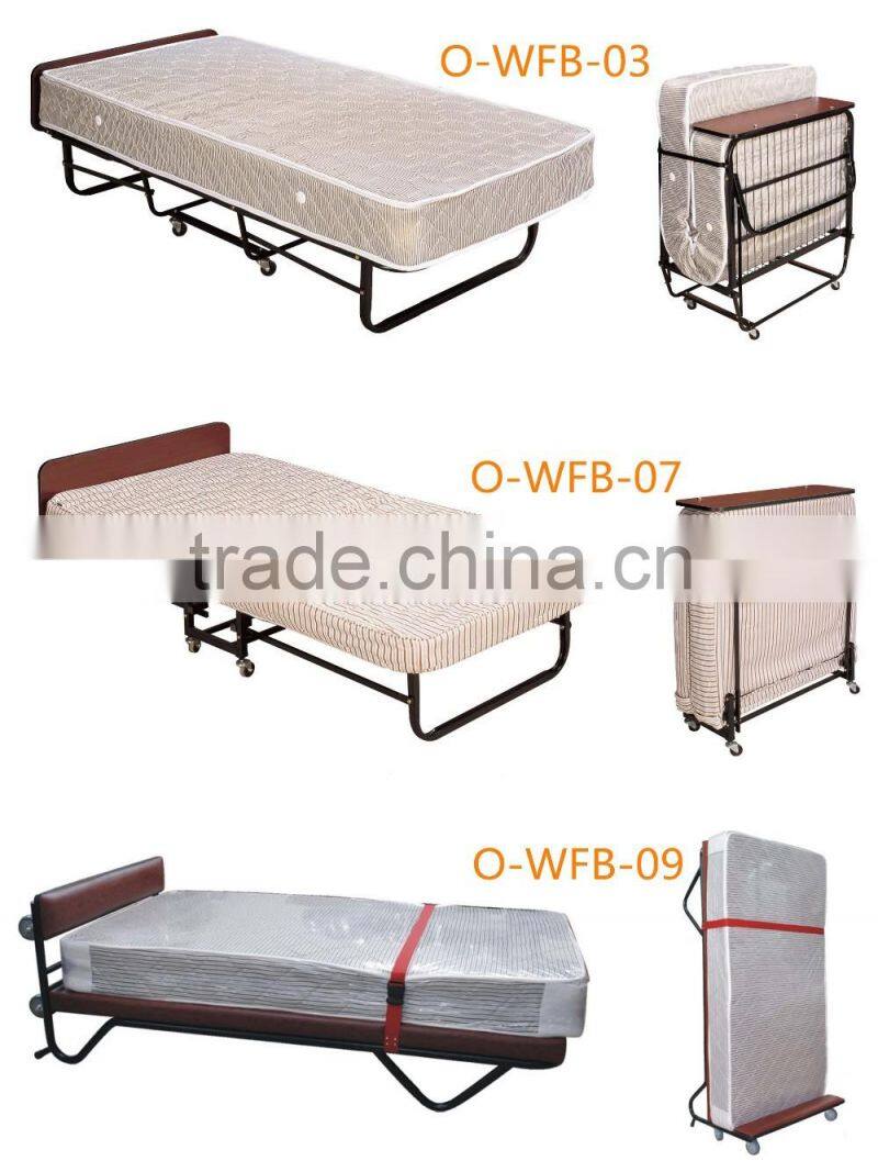 metal folding bed with wheels convenient hotel extra bed