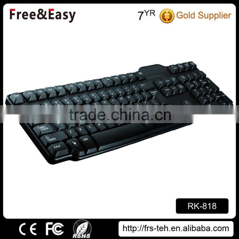 2.4GHz USB full black ergonomic wireless keyboard for Android TV