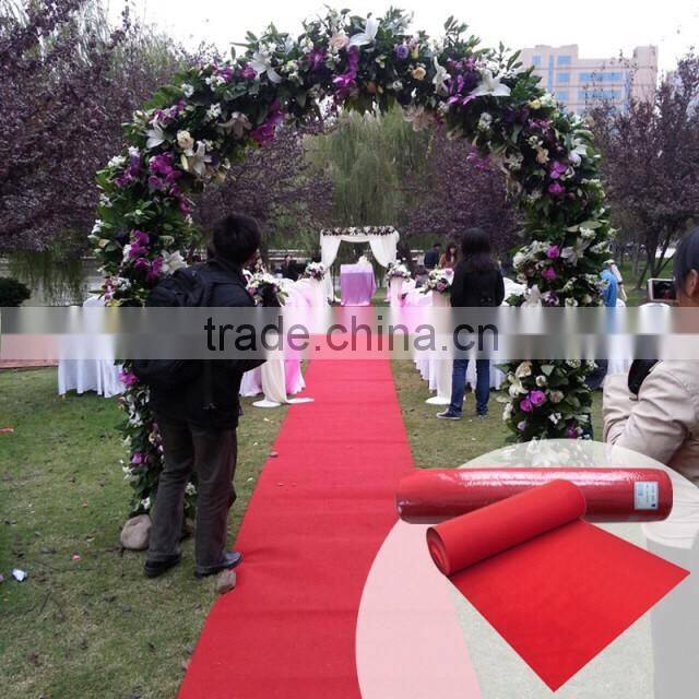 red color needle punched nonwoven fabric wedding carpet