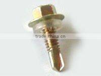 Hex flange head self drilling screw with EPDM washer