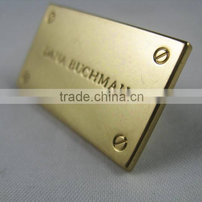 custom metal bag label