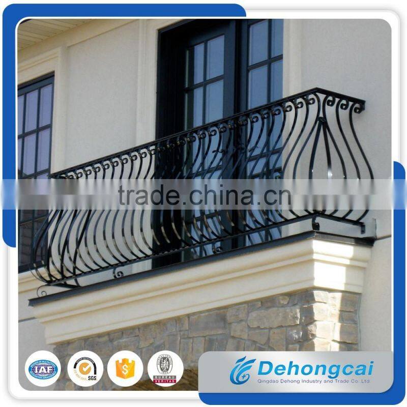 Customized Deluxe Curve Galvanized Wrought Iron Balcony Railing/Steel Balcony Balustrade Handrails