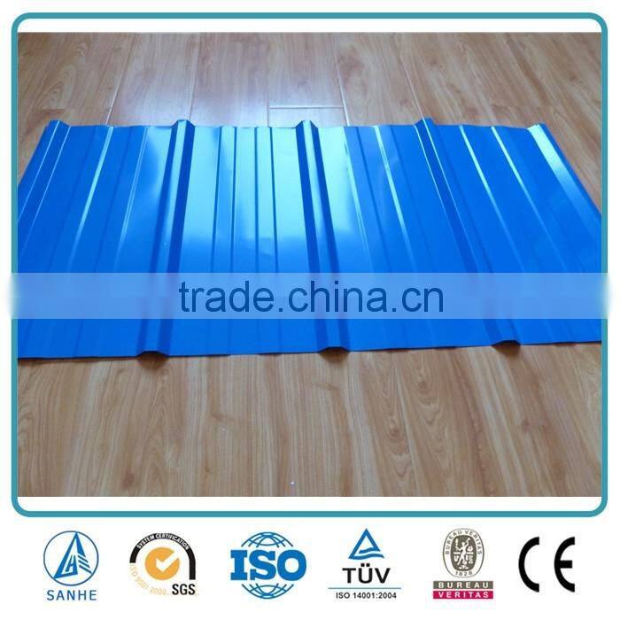 Corrugated roof with PE polymer polyester or PVDF polyvinyl denford Coating