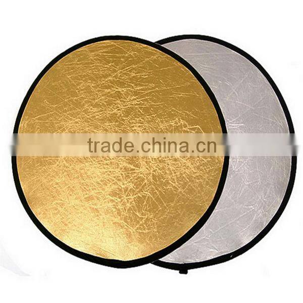 40cm 2 in1 Round Golden and Silver Collapsible Flash Photo Studio Light Reflector