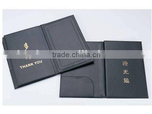 hotsale leather Elegant menu cover