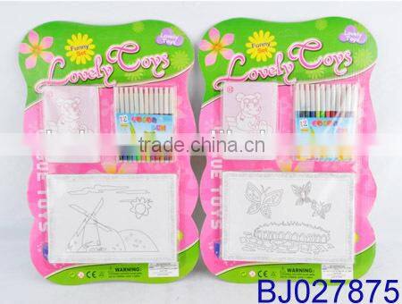 Fashion toy kit new kid diy cartoon figure drawing toy with color pen