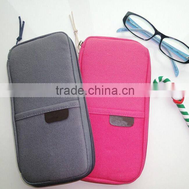 Hot Sale cheap custom soft cotton passport holder wallet card holder