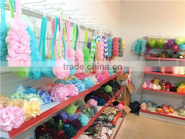 colorful Candy sweet mesh sponge balls with lace handle