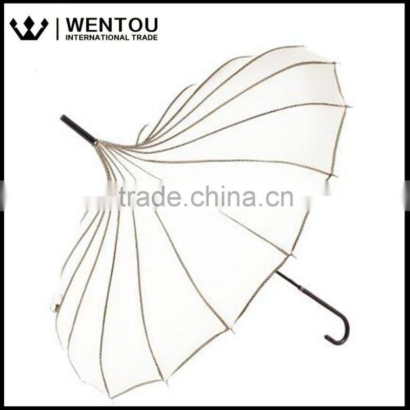 Blooming Brollies Ribbed Polka Dot Pagoda Umbrella