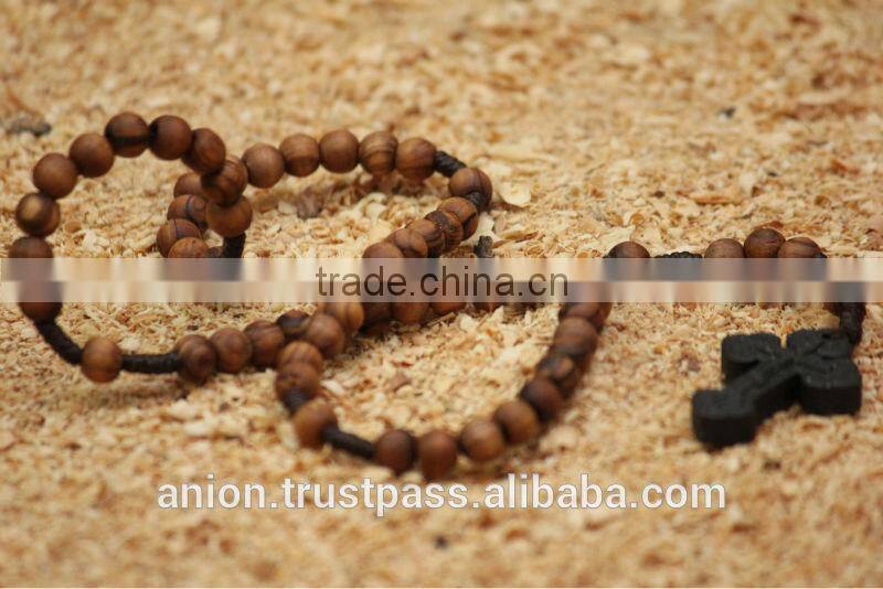 Olive Wood Rosary with Holy Soil Cross