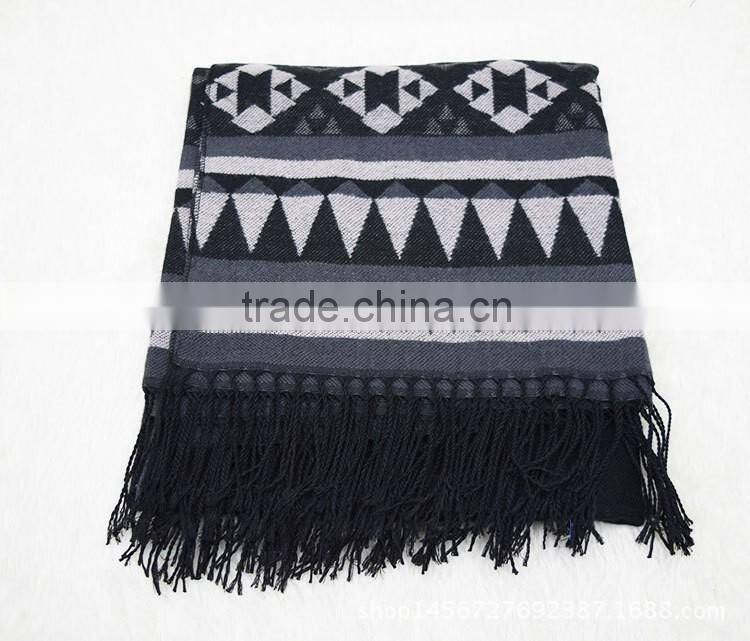 Large Cape Style Scarf Scarves Thick Tartan Wrap Stole Wool Pashmina Shawl