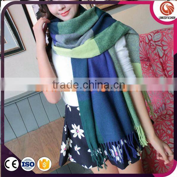 Fashion Blanket Oversized Tartan Scarf Wrap Shawl Plaid Checked Pashmina