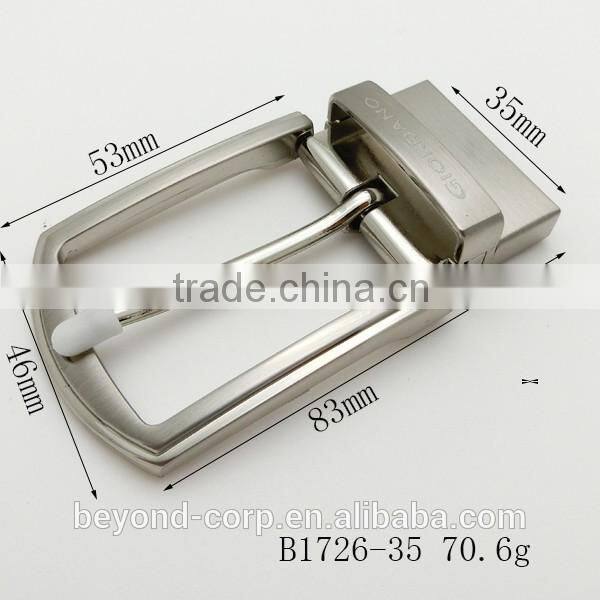 zamac turning pin buckle silver brush mirror polish nickel-free good price revert functional pin belt buckle screws fixed