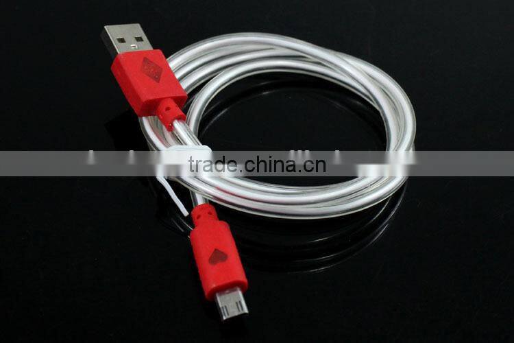 Crystal tube color usb cable