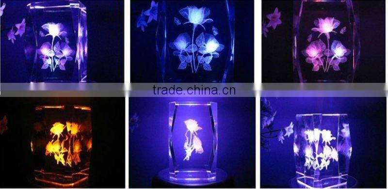 3d etched crystal laser engraving gifts glass cube