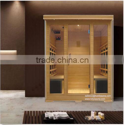 4 person Luxury design of red glass heater far infrared sauna