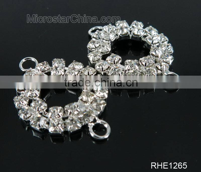 Fashion design crystal charms rhinestone connector for bikini
