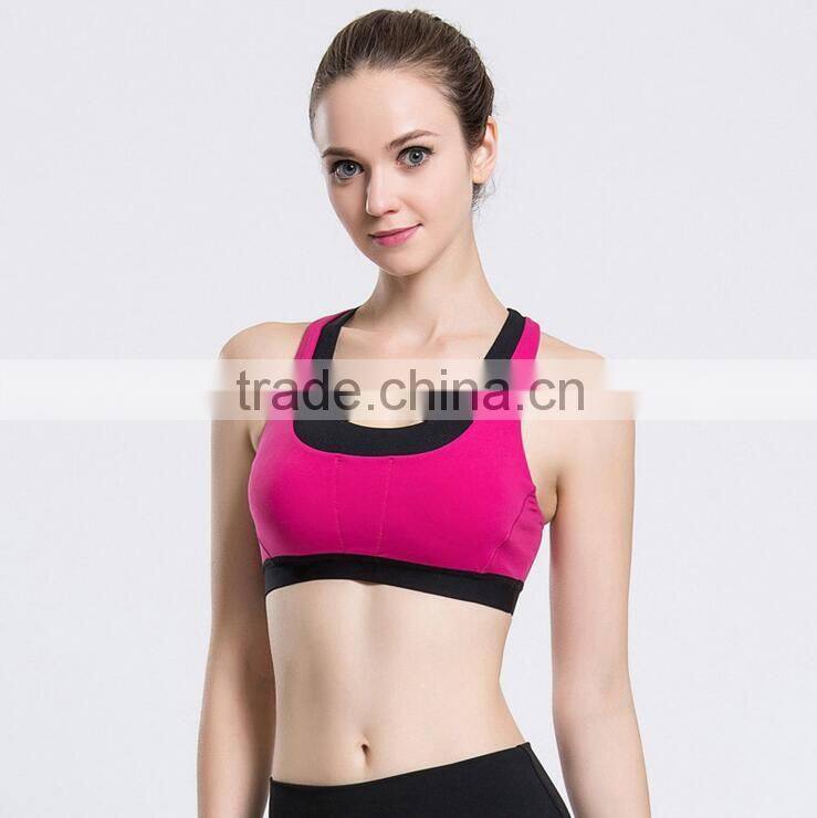 Quick dry cross back women sport gym yoga bra top