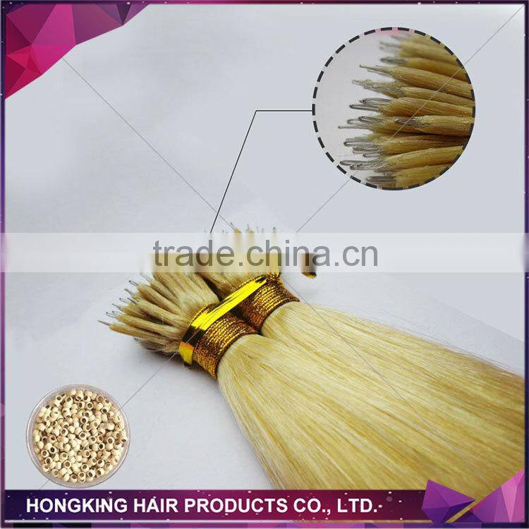 100% human hair nano ring hair extensions cheap hair bundles