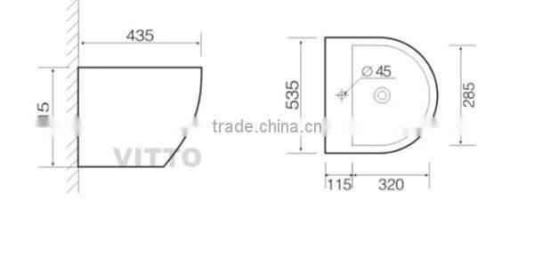 VITTO V2020 european wall hung basin