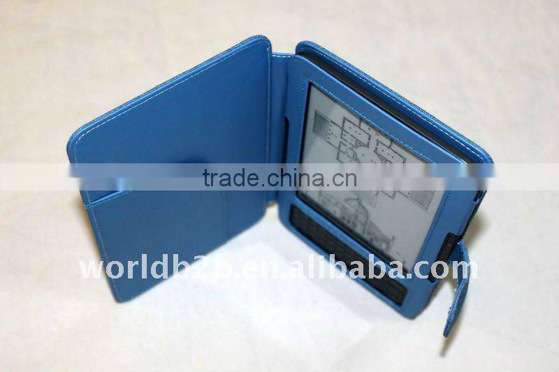 Leather Cover case for Kindle 3 with clasper