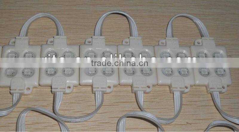 RGB color 5050 SMD injection type LED module,4pcs 5050 led,DC12V input