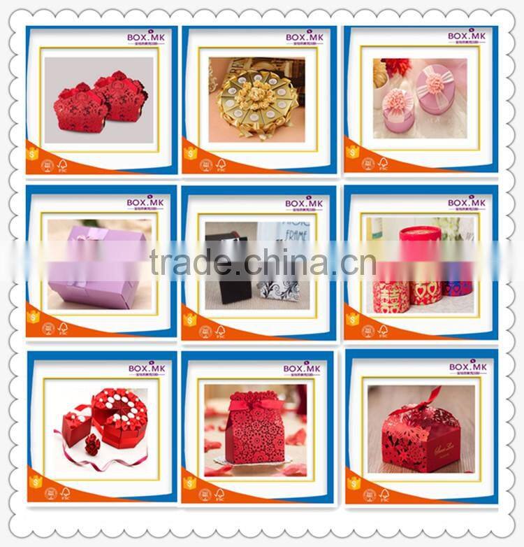 2016 Custom Fashion Design High Quality Newest Pink Paper Wedding Favor Box