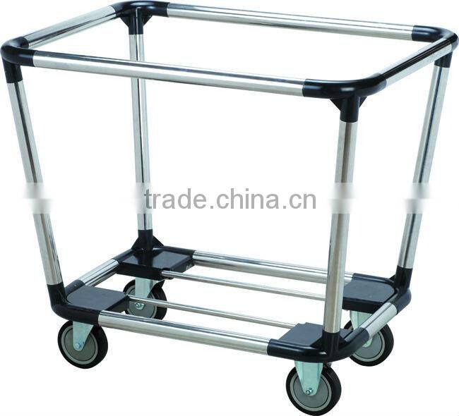 China Supply Housekeeping Stainless Tapered Dirty Linen Truck Trolley,Maid Cart Trolley