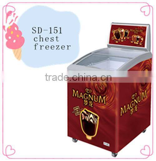 Small ice cream freezer commercial display freezer chest freezer for supermarket