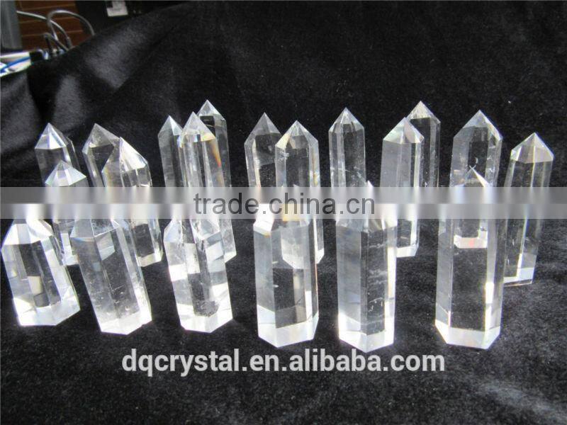 2015 factory direct natural rock clear quartz crystal prism wand,clear crystal point