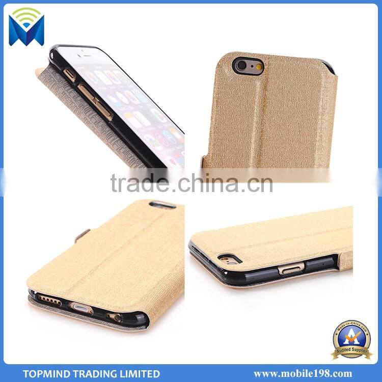 Hot Sale Mobile Phone Case Kickstand Flip Leather Case for Samsung Galaxy S6 Edge Plus