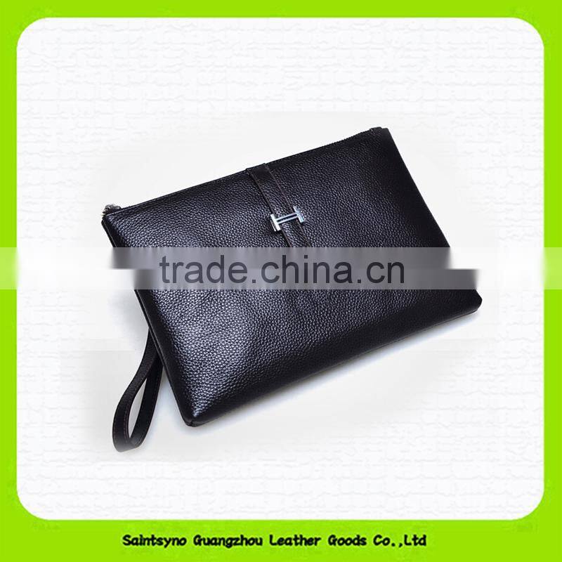 15696 Business man leather clutch bag with strap