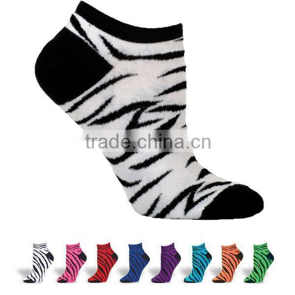 lady zebra striped sport ankle socks lady socks
